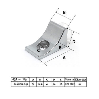 ELECTROPRIME 30 PCS Large Right Angle Thickened Zinc Alloy Bright Layer Sucker Plate Bracket, Weight: 12.2g