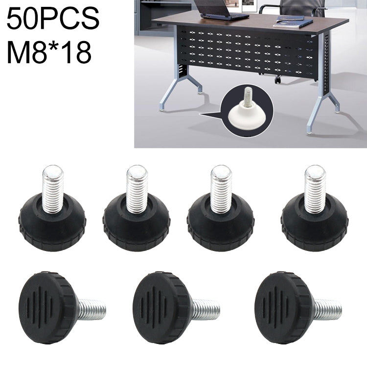 ELECTROPRIME 50 PCS Adjustable Foot Pad Furniture Screw Support Stub, M8x18