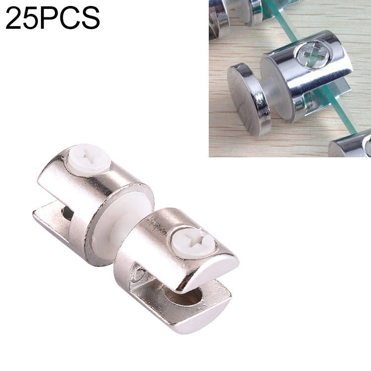 ELECTROPRIME Zinc Alloy Bright Fixed Bracket Connection 8mm Double-sided Glass Fixing Clamp