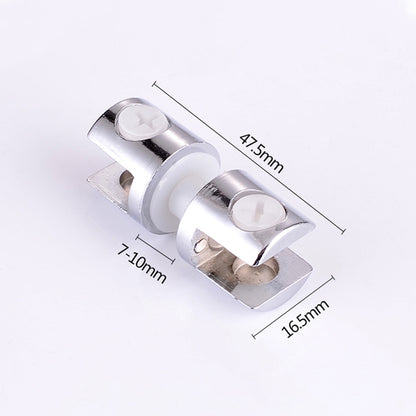 ELECTROPRIME 10 PCS Zinc Alloy Bright Fixed Bracket Connection 10mm Cylindrical Double-sided Glass Fixing Clamp