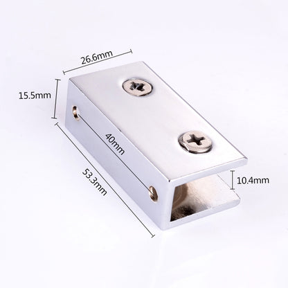 ELECTROPRIME Zinc Alloy Bright Fixed Bracket Connection 10mm Rectangular Glass Fixing Clamp