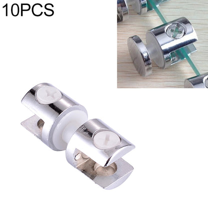 ELECTROPRIME 10 PCS Zinc Alloy Bright Fixed Bracket Connection 12mm Cylindrical Double-sided Glass Fixing Clamp