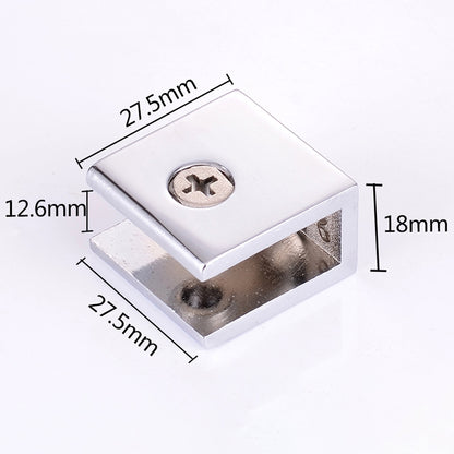 ELECTROPRIME Zinc Alloy Bright Fixed Bracket Connection Square Glass Fixing Clamp, Size: L
