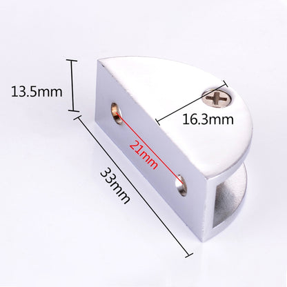 ELECTROPRIME 10 PCS Zinc Alloy Bright Fixed Bracket Connection Semicircle Glass Fixing Clamp, Size: S