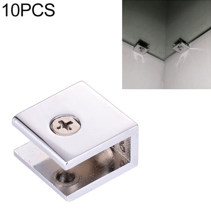 ELECTROPRIME 10 PCS Zinc Alloy Bright Fixed Bracket Connection Square Glass Fixing Clamp, Size: S