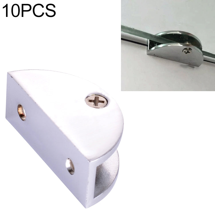 ELECTROPRIME 10 PCS Zinc Alloy Bright Fixed Bracket Connection Semicircle Glass Fixing Clamp, Size: M