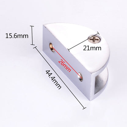 ELECTROPRIME 10 PCS Zinc Alloy Bright Fixed Bracket Connection Semicircle Glass Fixing Clamp, Size: M
