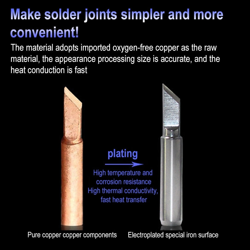 ELECTROPRIME 10 PCS 900M-T-1.2D Small D Type Lead-free Electric Welding Soldering Iron Tips