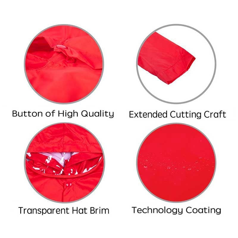 ELECTROPRIME Cartoon Dinosaur Children Fashion Raincoat Size: XL(Red)