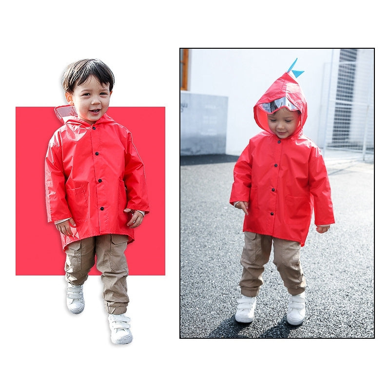 ELECTROPRIME Cartoon Dinosaur Children Fashion Raincoat Size: XL(Red)