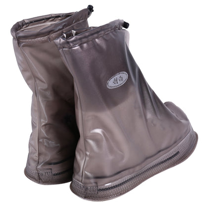 ELECTROPRIME Fashion PVC Non-slip Waterproof Thick-soled Shoe Cover Size: S(Coffee)