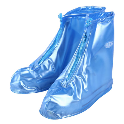 ELECTROPRIME Fashion PVC Non-slip Waterproof Thick-soled Shoe Cover Size: S(Blue)