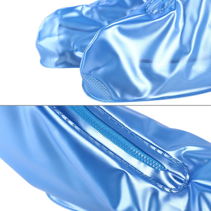 ELECTROPRIME Fashion PVC Non-slip Waterproof Thick-soled Shoe Cover Size: S(Blue)