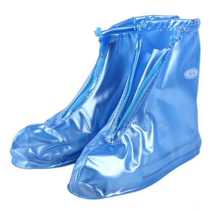 ELECTROPRIME Fashion PVC Non-slip Waterproof Thick-soled Shoe Cover Size: M(Blue)