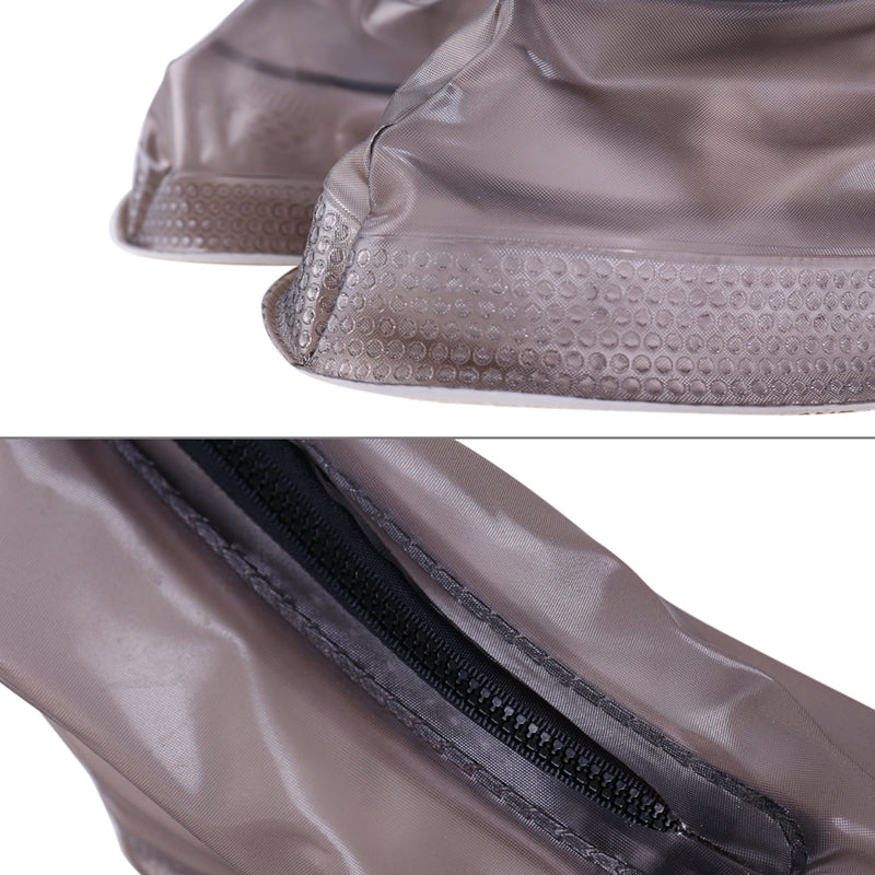 ELECTROPRIME Fashion PVC Non-slip Waterproof Thick-soled Shoe Covers Size: XXL(White)