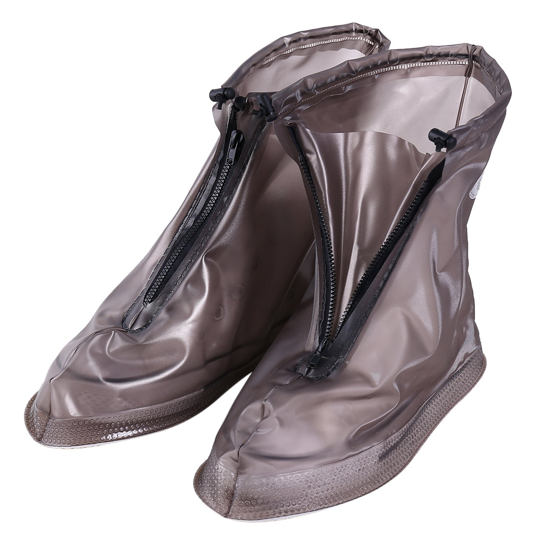 ELECTROPRIME Fashion PVC Non-slip Waterproof Thick-soled Shoe Cover Size: XXXL(Coffee)
