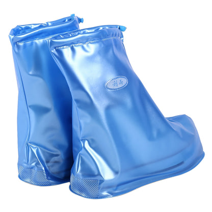 ELECTROPRIME Fashion PVC Non-slip Waterproof Thick-soled Shoe Cover Size: XXXL(Blue)