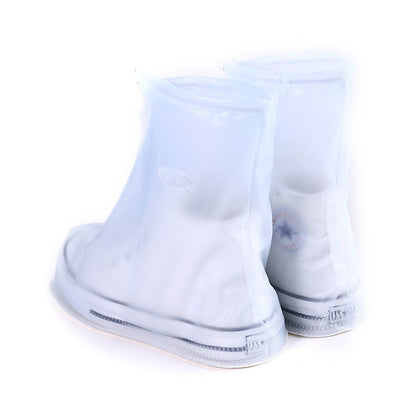 ELECTROPRIME Fashion PVC Non-slip Waterproof Thick-soled Shoe Cover Size: XXXL(White)