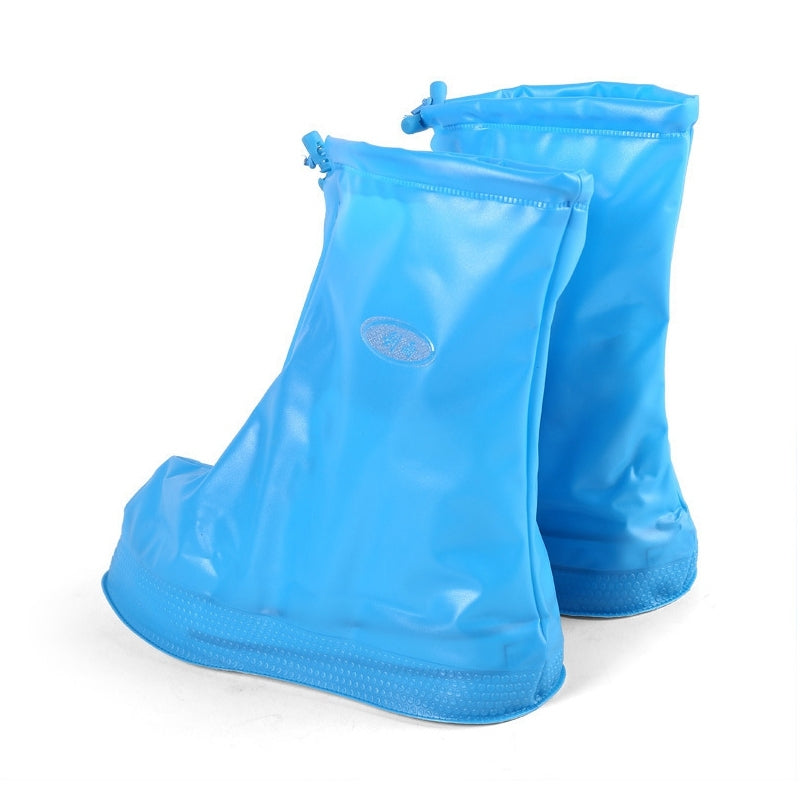 ELECTROPRIME Fashion Children PVC Non-slip Waterproof Thick-soled Shoe Cover Size: L(Baby Blue)