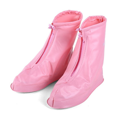 ELECTROPRIME Fashion Children PVC Non-slip Waterproof Thick-soled Shoe Cover Size: XL(Pink)