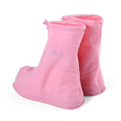 ELECTROPRIME Fashion Children PVC Non-slip Waterproof Thick-soled Shoe Cover Size: XL(Pink)