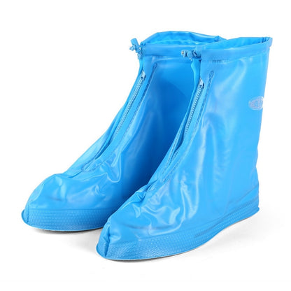 ELECTROPRIME Fashion Children PVC Non-slip Waterproof Thick-soled Shoe Cover Size: XL(Baby Blue)
