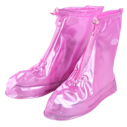 ELECTROPRIME Fashion PVC Non-slip Waterproof Thick-soled Shoe Cover Size: S(Pink)
