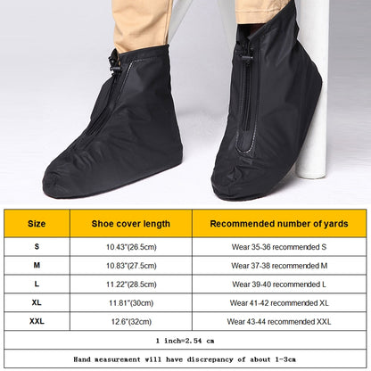ELECTROPRIME Fashion PVC Non-slip Waterproof Thick-soled Shoe Cover Size: M(Black)
