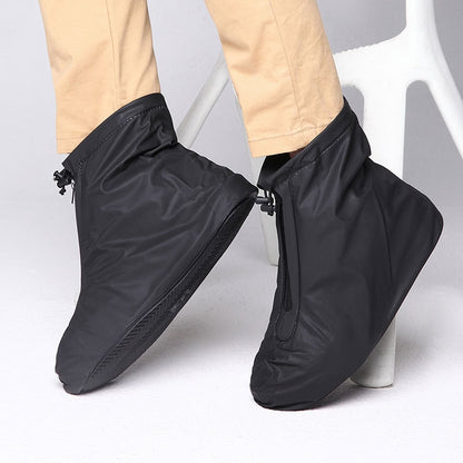 ELECTROPRIME Fashion PVC Non-slip Waterproof Thick-soled Shoe Cover Size: XXL(Black)