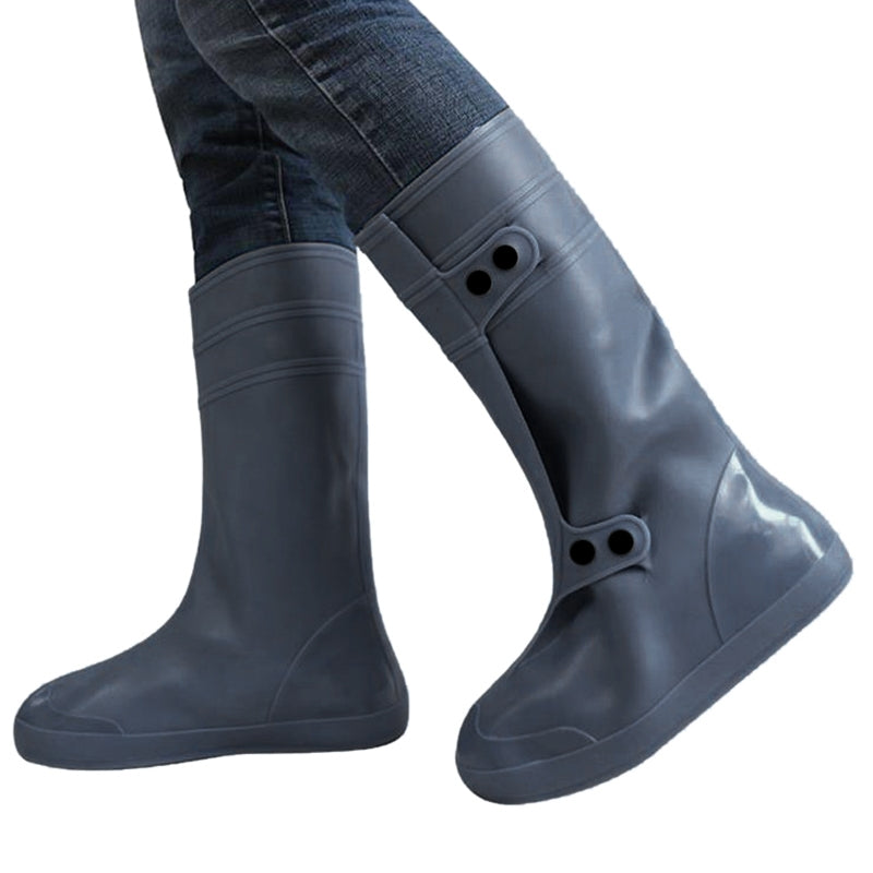 ELECTROPRIME High Tube Rainproof Snowproof Adult Shoe Cover Size: XXL(Dark Gray)