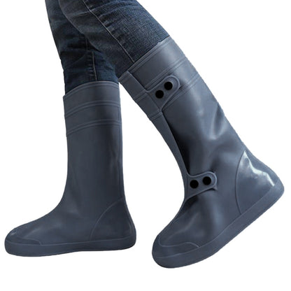 ELECTROPRIME High Tube Rainproof Snowproof Adult Shoe Cover Size: XXL(Dark Gray)