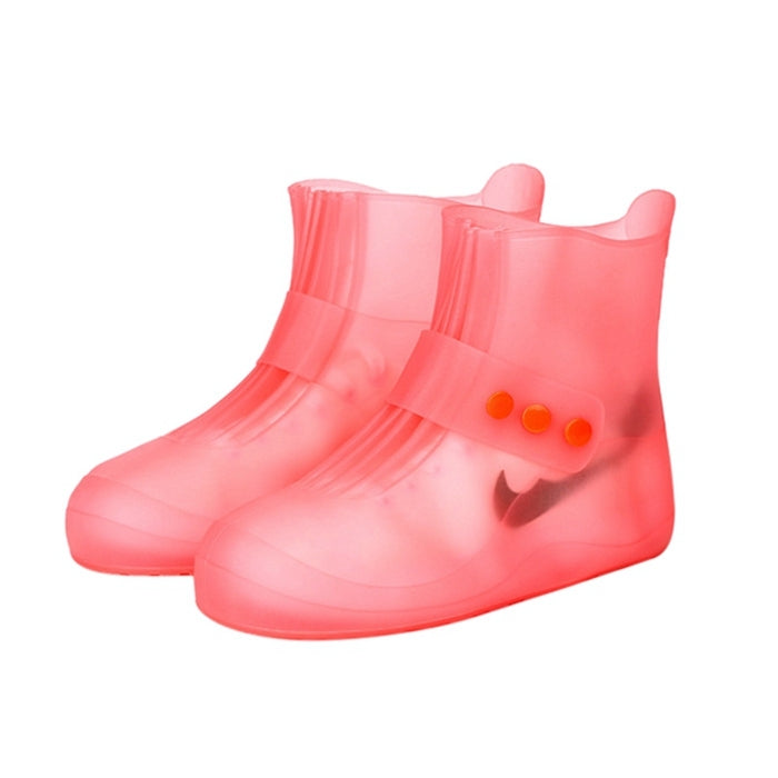 ELECTROPRIME Fashion Integrated PVC Waterproof  Non-slip Shoe Cover with Thickened Soles Size: 30-31(Pink)