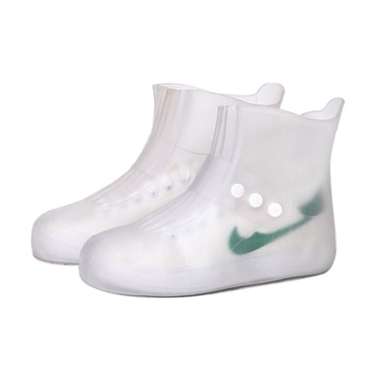 ELECTROPRIME Fashion Integrated PVC Waterproof  Non-slip Shoe Cover with Thickened Soles Size: 30-31(White)