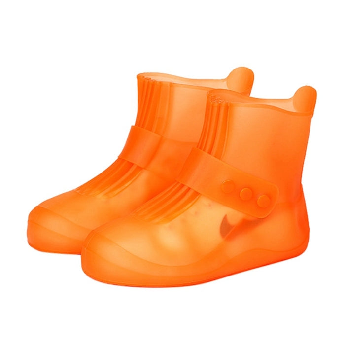 ELECTROPRIME Fashion Integrated PVC Waterproof  Non-slip Shoe Cover with Thickened Soles Size: 34-35(Orange)