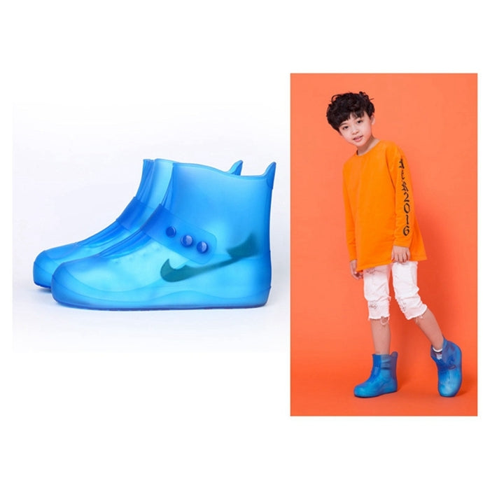 ELECTROPRIME Fashion Integrated PVC Waterproof  Non-slip Shoe Cover with Thickened Soles Size: 44-45(Blue)
