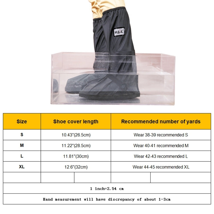 ELECTROPRIME Outdoor High Tube Rainproof Snowproof Thickened Rain Shoes Size: M(Black)