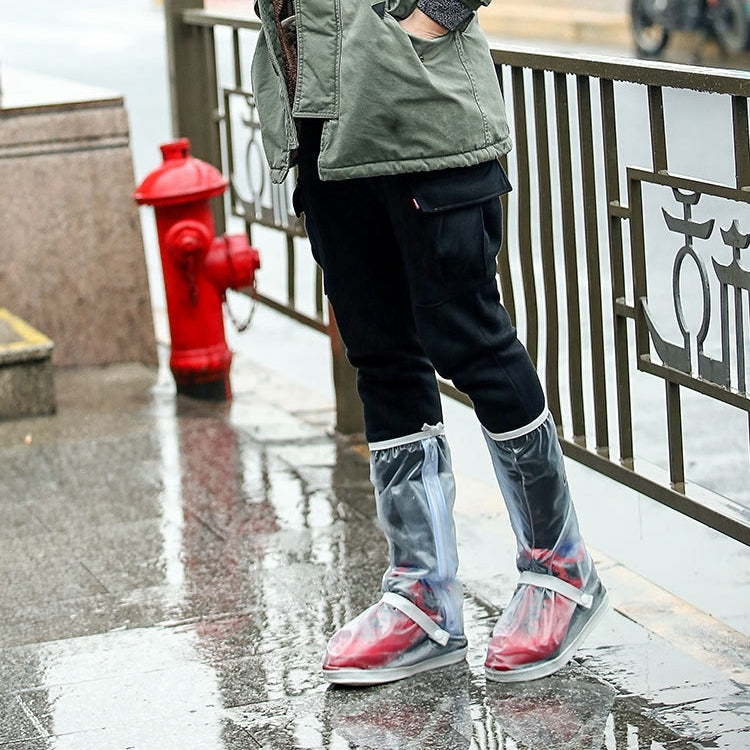 ELECTROPRIME Outdoor High Tube Rainproof Snowproof Thickened Rain Shoes Size: M(Transparent)
