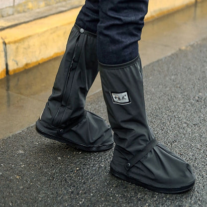 ELECTROPRIME Outdoor High Tube Rainproof Snowproof Thickened Rain Shoes Size:XL(Black)