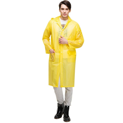 ELECTROPRIME Fashion Adult Lightweight EVA Transparent Frosted Raincoat Big Hat With Pocket Size: M(Yellow)