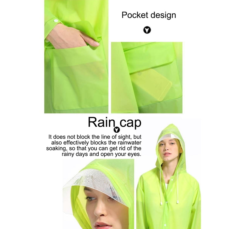 ELECTROPRIME Fashion Adult Lightweight EVA Transparent Frosted Raincoat Big Hat With Pocket Size: M(Yellow)
