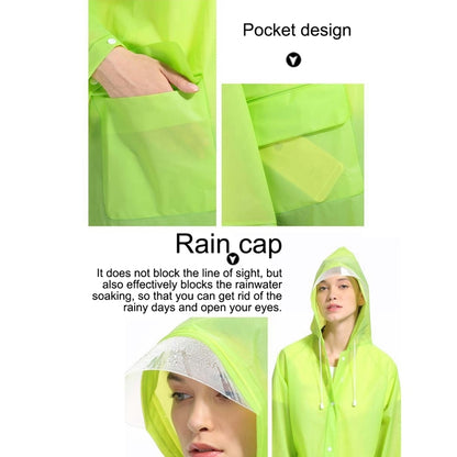 ELECTROPRIME Fashion Children Lightweight EVA Transparent Frosted Raincoat Big Hat With Pocket Size: XL(Blue)