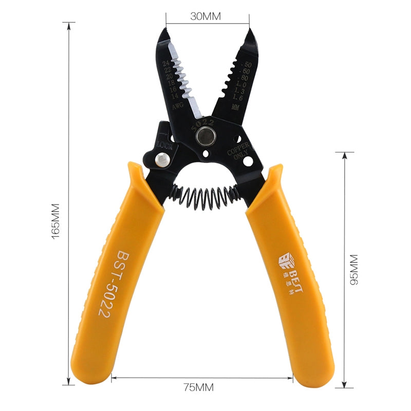 ELECTROPRIME BEST-5022 0.5 ~ 1.6mm Portable Crimper Cable Stripping Wire Stripping Pliers