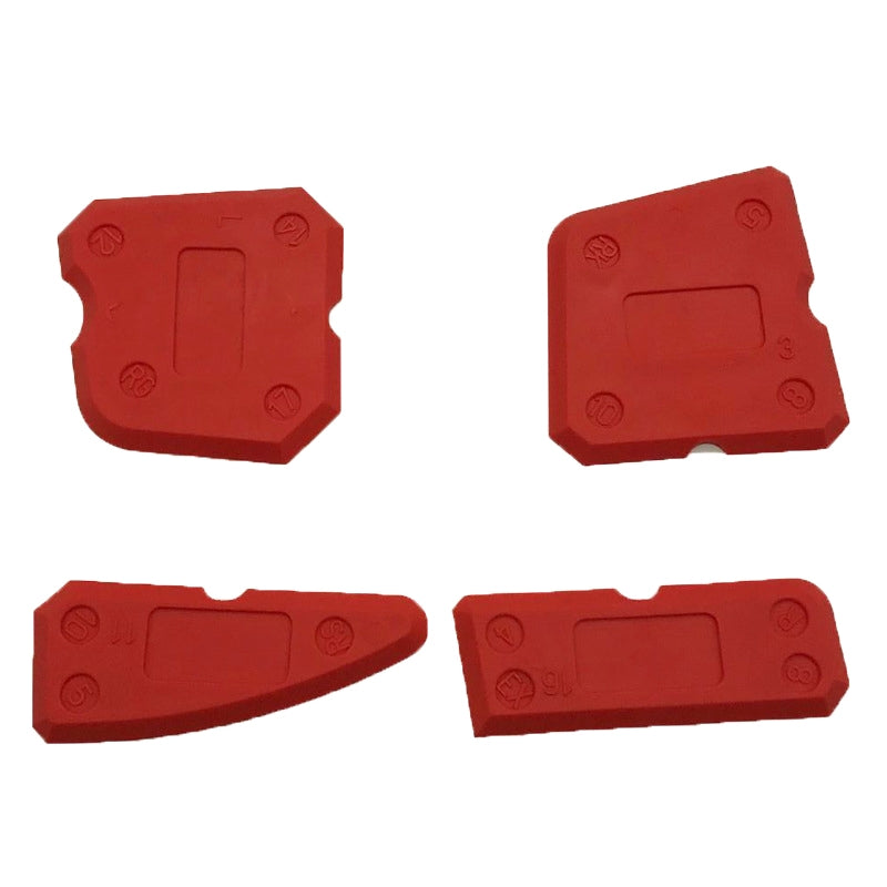 ELECTROPRIME 4 PCS Silicone Glass Scraper Environmentally Friendly Material Tile Beauty Seam Tools(Red)