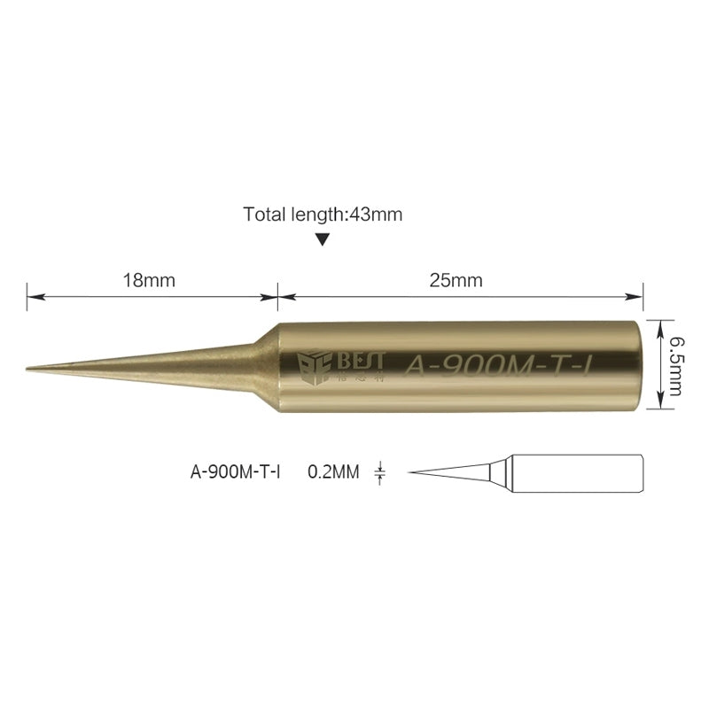 ELECTROPRIME 10 PCS BEST Pure Copper Low Temperature Soldering Iron Tip Special for Welding Fly Jump Wire A-900M-T-I