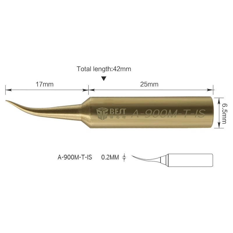 ELECTROPRIME 10 PCS BEST Pure Copper Low Temperature Soldering Iron Tip Special for Welding Fly Jump Wire A-900M-T-IS