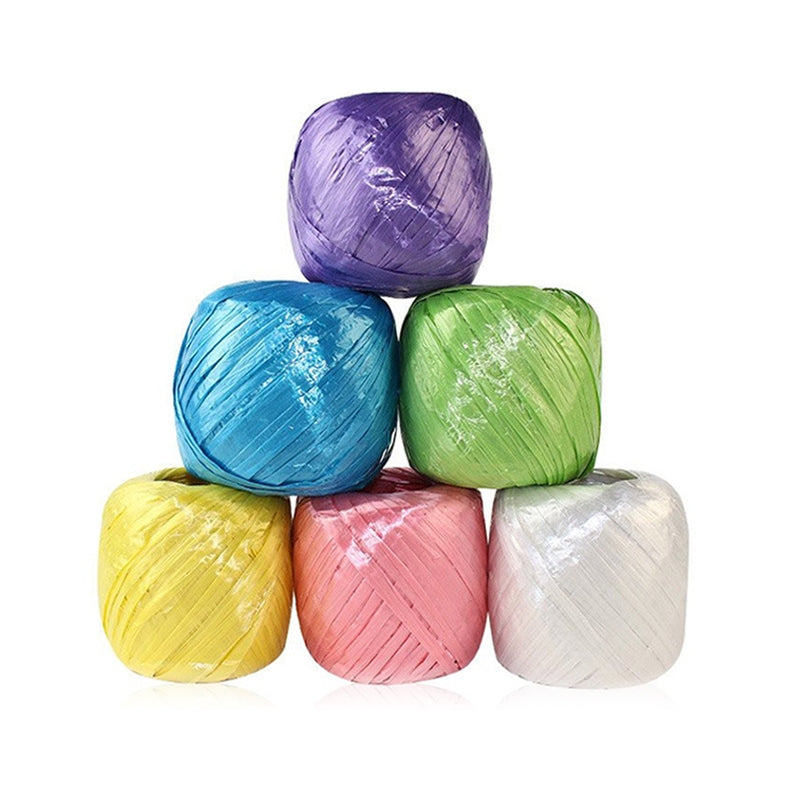 ELECTROPRIME Plastic Strapping Packing Rope Tear Film Straw Rope, Random Color Delivery