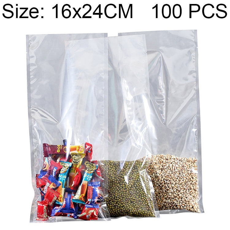 ELECTROPRIME 100 PCS Food Vacuum Packaging Transparent Plastic Bag Nylon Fresh-keeping Bag, Size: 16cm x 24cm