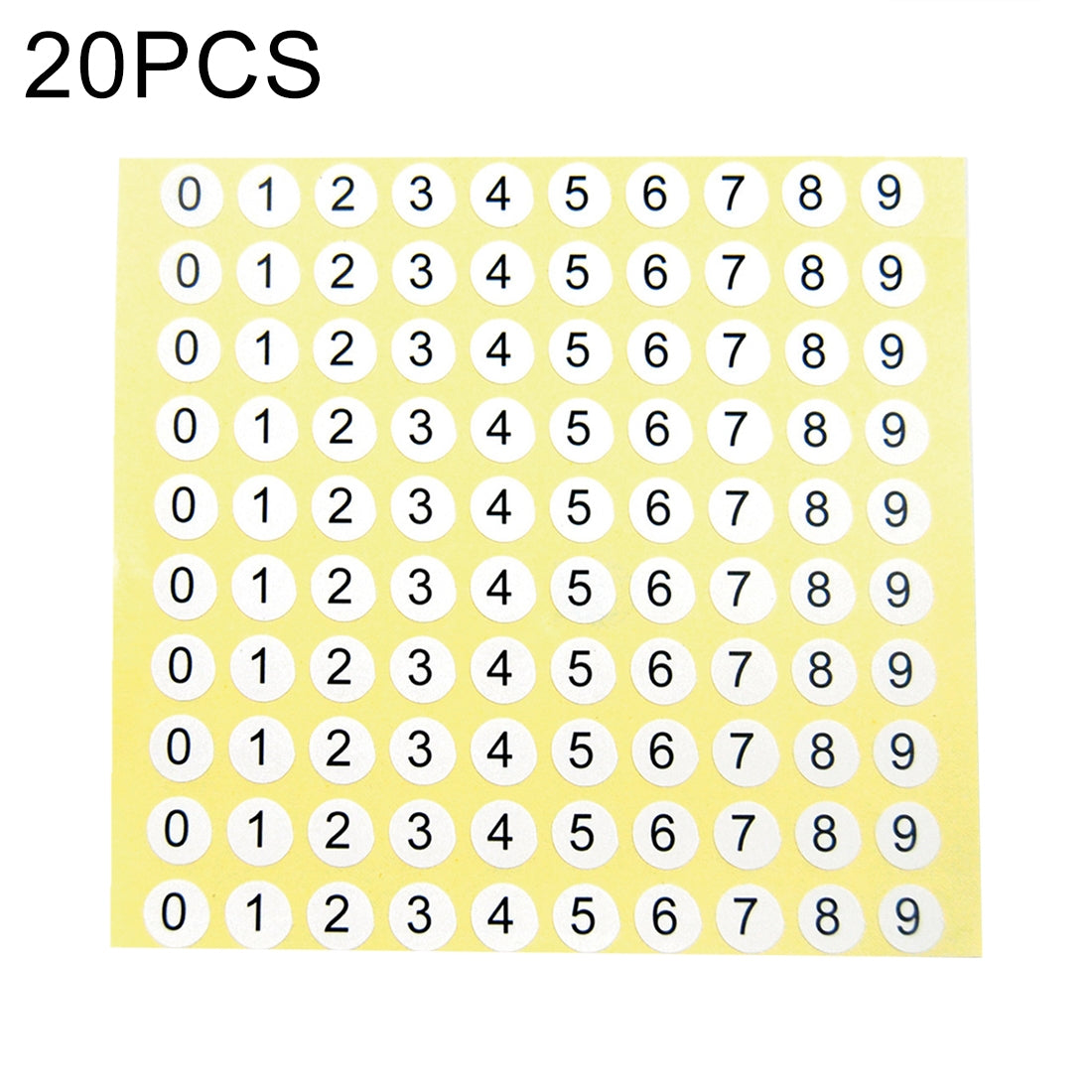 ELECTROPRIME 20 PCS Round Shape Number Sticker Shoe Size Label, Number 0-9