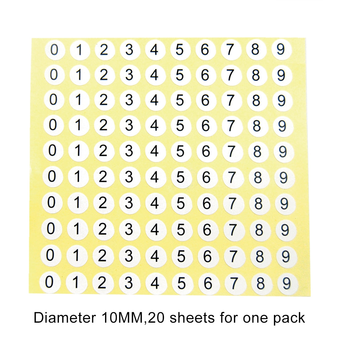 ELECTROPRIME 20 PCS Round Shape Number Sticker Shoe Size Label, Number 0-9