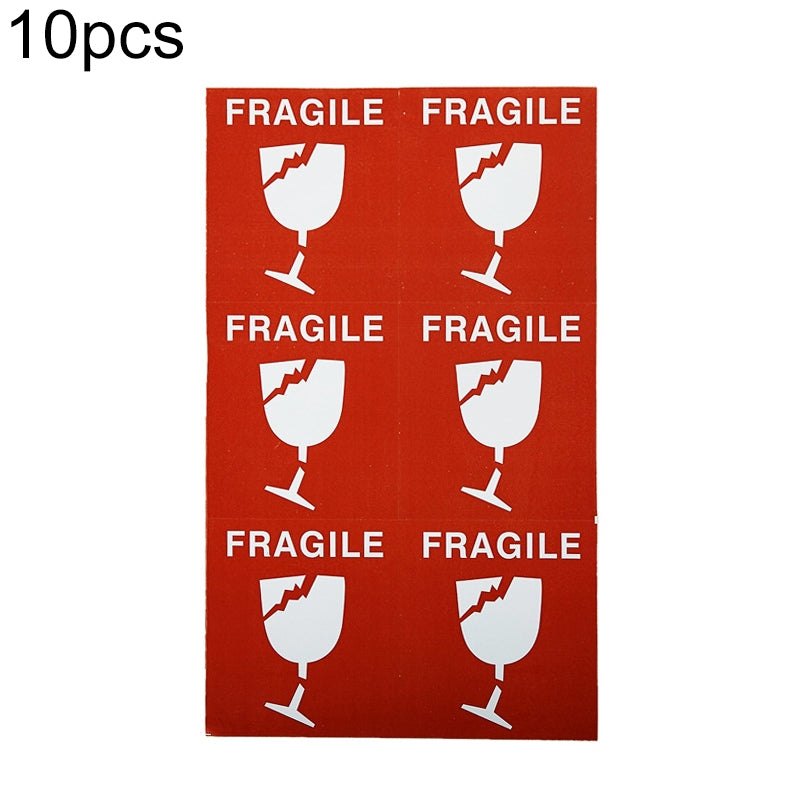 ELECTROPRIME 10pcs Self-adhesive English Warning Sticker Fragile Label